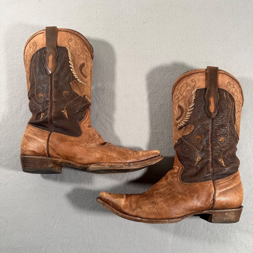Corral Mens Brown Leather Snip Toe Western Cowboy Boots C1618 Size 13D